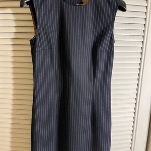 Elegant Navy Pinstripe Dress